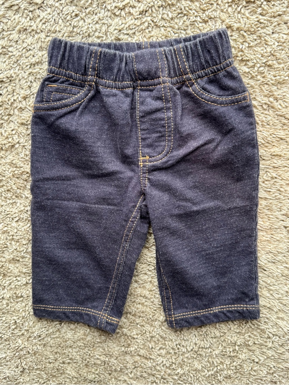 Carter’s Pull-On Knit Denim Jeans 3M Baby Boy Dark Wash Stretch Pants